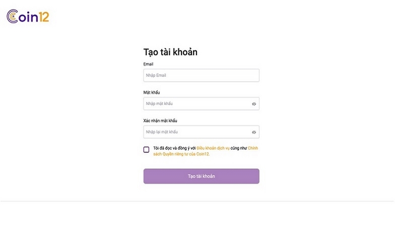 Thực hiện các giao dịch rút qua Coin12 một cách nhanh chóng 